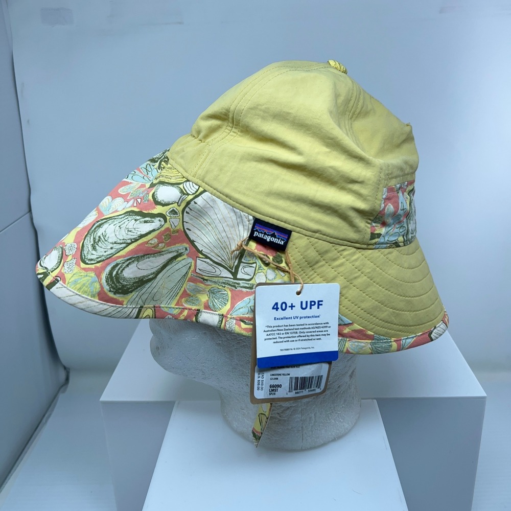 Patagonia Baby 12-24M Yellow Shell Print Block-The-Sun Hat 66090 NWT